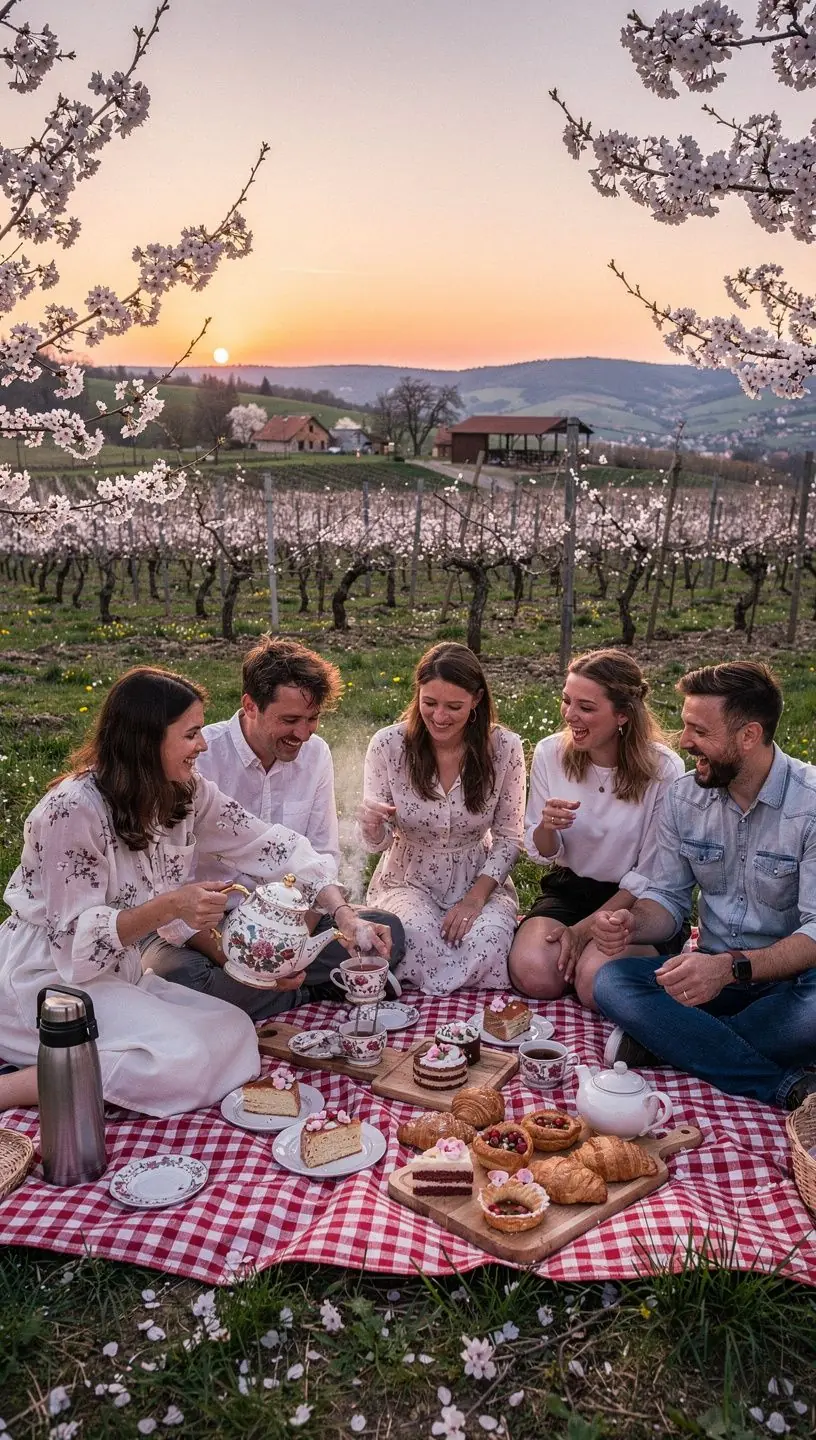 Čaj s čerešňovými kvetmi v jemnej šálke na svetlom pozadí.